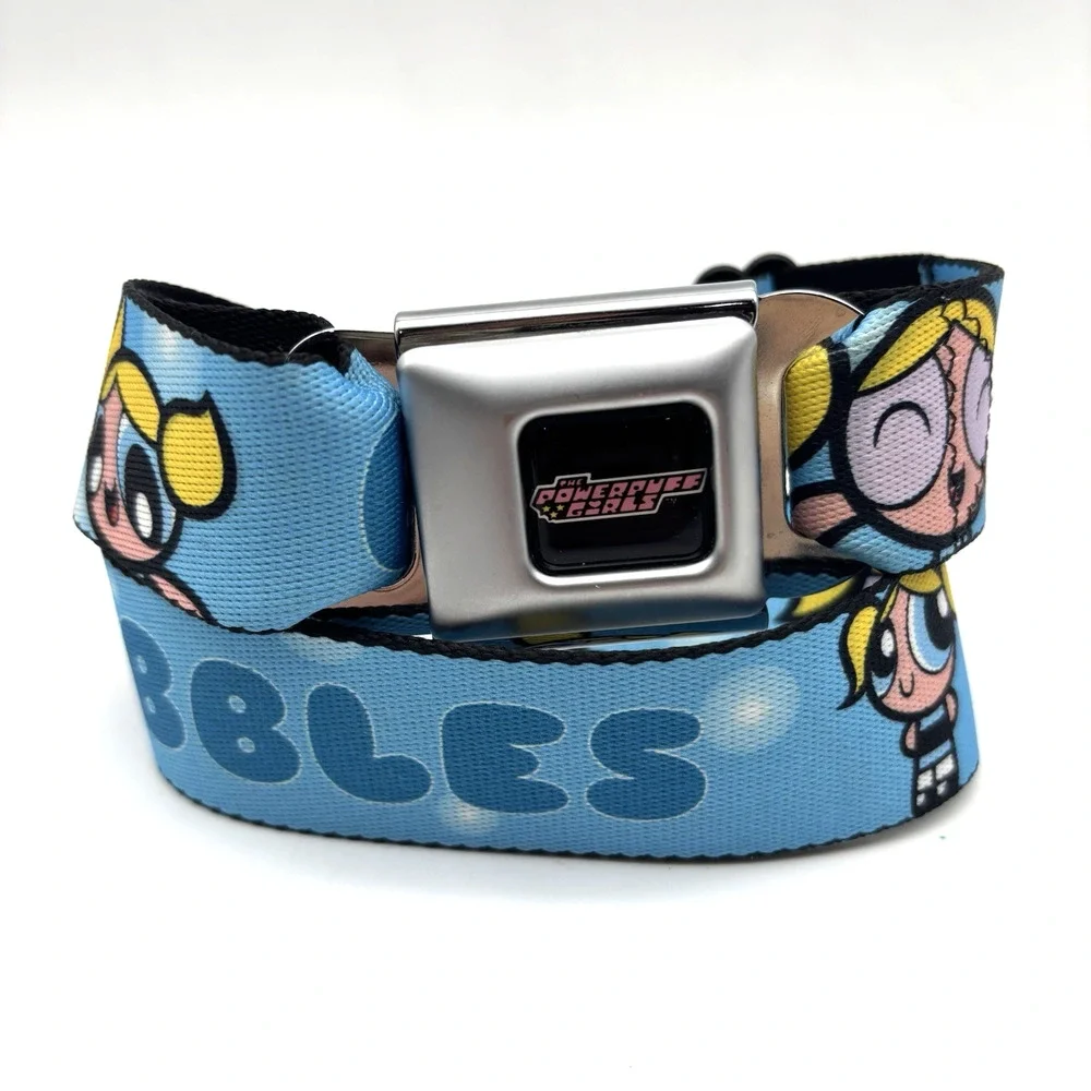 Rare Deadstock 2015 Buckle-Down BUBBLES Powerpuff Girls Seatbelt Belt 28-46